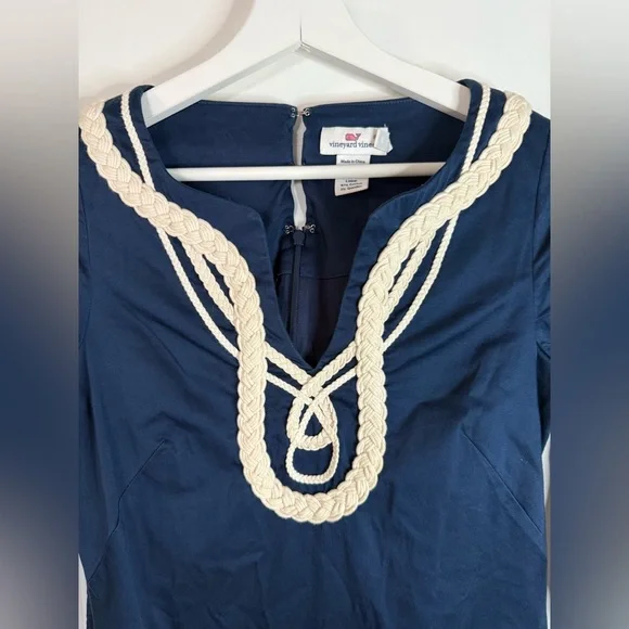 Vineyard Vines Women’s Navy Rope Appliqué Tunic Dress - Size 2 - Picture 2 of 10